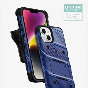 ZIZO Bolt Bundle for iPhone 14 6.1" Case with Tempered Glass & Holster - BLUE